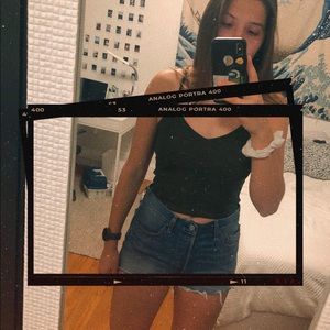 Transformed Levi 501 jeans into shorts